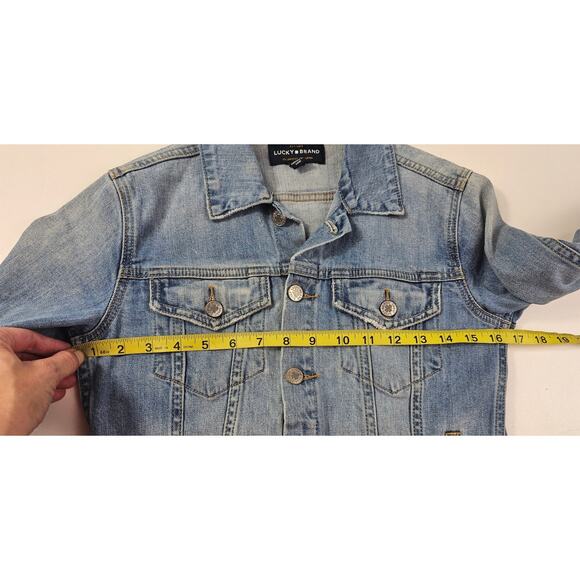 Lucky brand the tomboy trucker denim button up jacket stretch XS winter jean - Picture 9 of 9